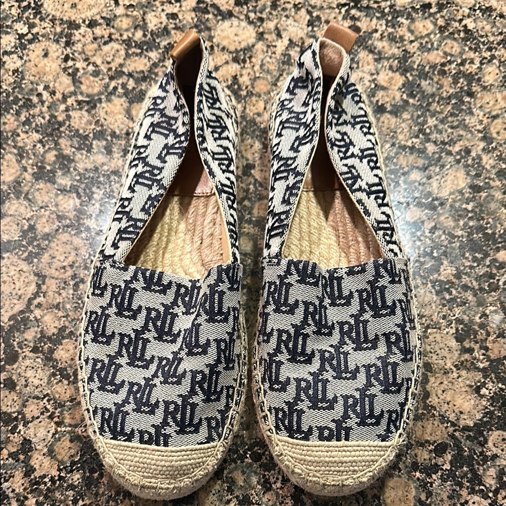 Ralph Lauren Women's Espadrilles - Navy and Cream